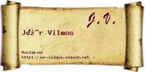 Jür Vilmos névjegykártya